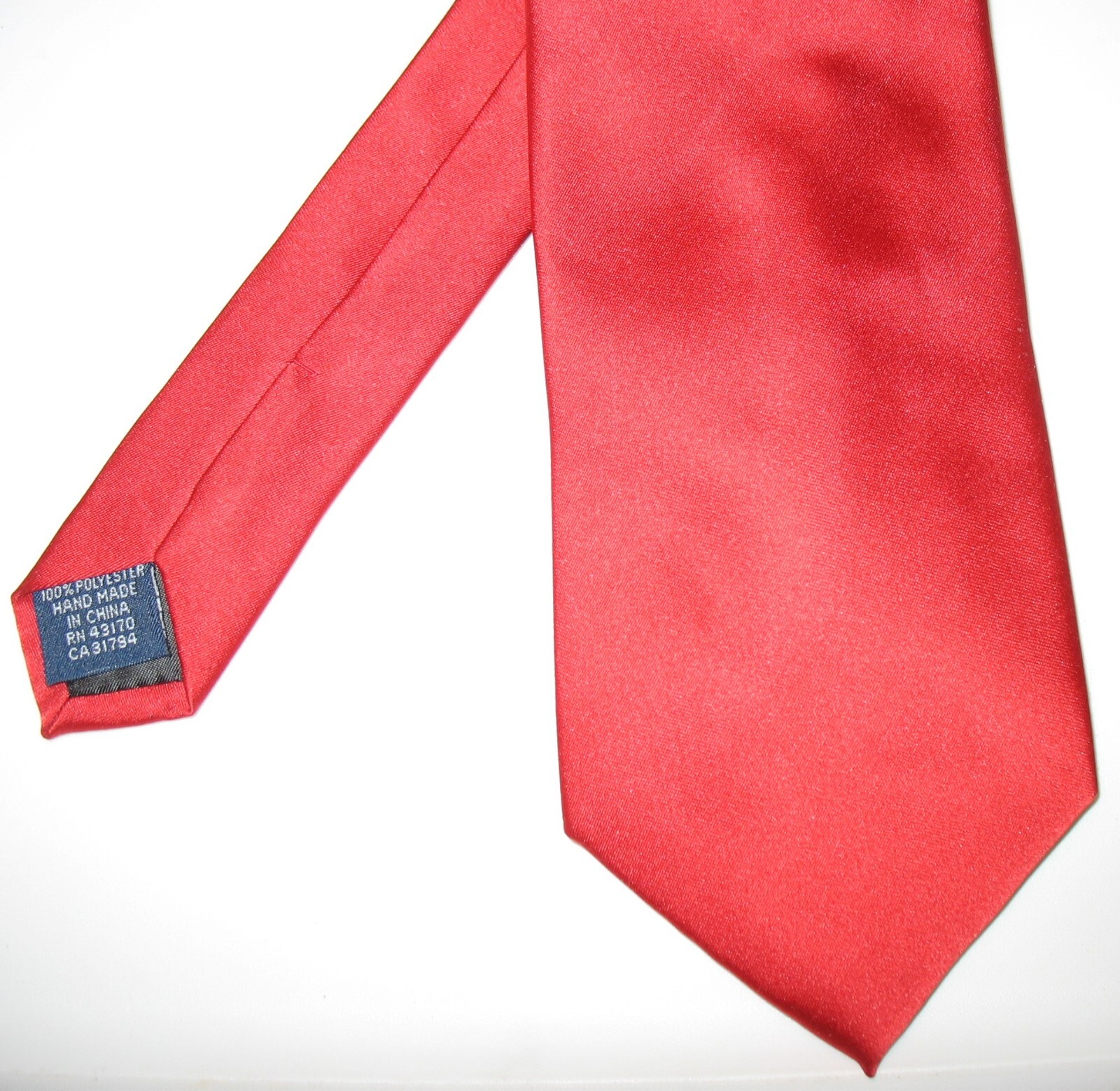 JOHN ASHFORD MEN'S SOLID RED NECK TIE POLYESTER / SILKY LOOK eBay