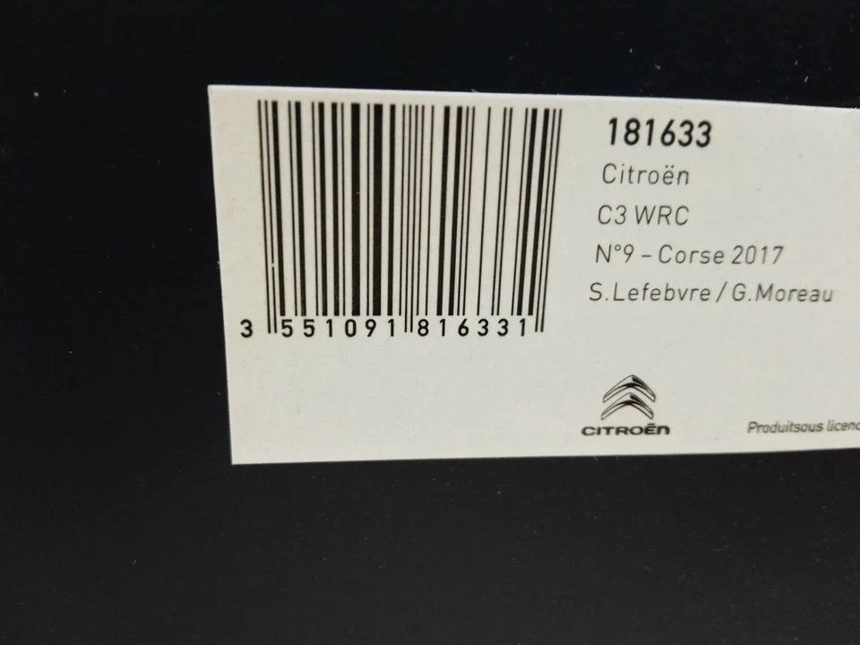 Norev Citroen C3 WRC #9 Lefebvre Tour de Corse 2017 1/18 181633 - Immagine 3 di 3