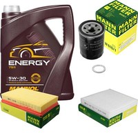 MANN-FILTER Inspektionspaket Mannol 5L Energy 5W-30 FüR Suzuki Swift III 1.3 1.5
