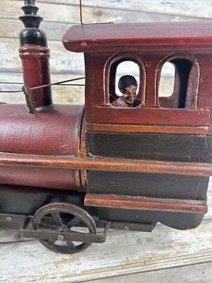 Decorative Wooden And Metal Train With train Operator 25 Decorative Wooden And Metal Train With train Operator 25
