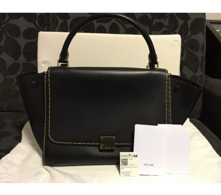 100% Authentic Celine Handbag Medium Trapeze Black- Special Edition