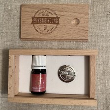 Young Living Essential Oils 25 Years Young Oil Set - Oil, Wooden Box  Pin NEW