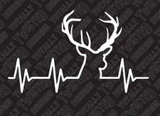 Deer Heartbeat Vinyl Decal Sticker Car Truck Outdoors Hunting Fishing Buck