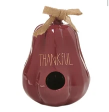 Rae Dunn “Thankful” Gourd Birdhouse - 8.5x6 NEW