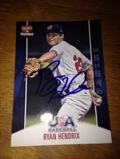 RYAN HENDRIX Reds Signed 2015 Panini USA Baseball Box Set Card AUTO Autograph
