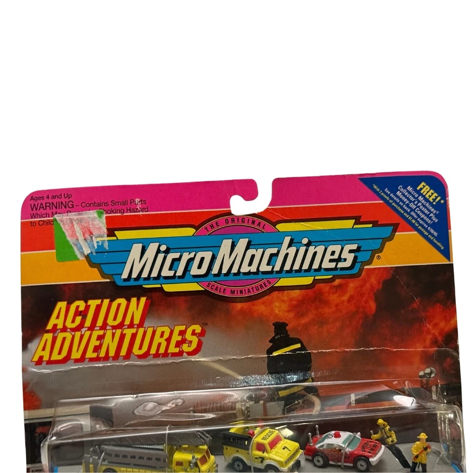 Vintage 1993 Micro Machines Fire Rescue Collection #16 Galoob New Sealed MOC - Image 3 of 4