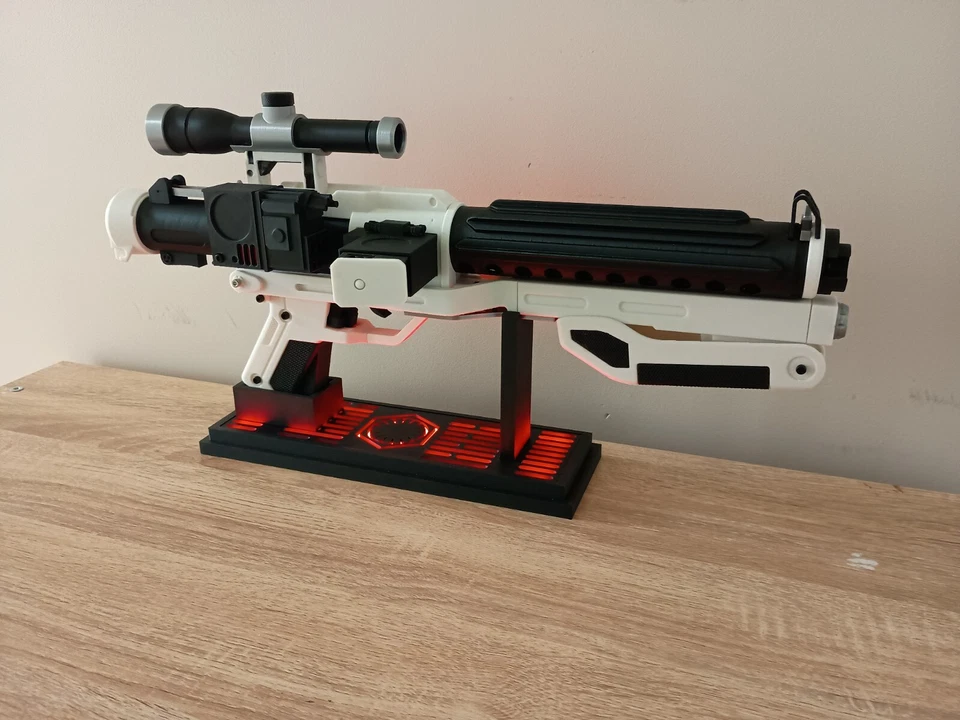 Impreso en 3D Star Wars Primer Orden F-11D Blaster Prop Réplica con Soporte LED RGB Foto 4 de 4
