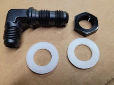 -6 AN AN6 Male to Male 90 Degree Bulkhead Fitting With Nut Black HIGH QUALITY!