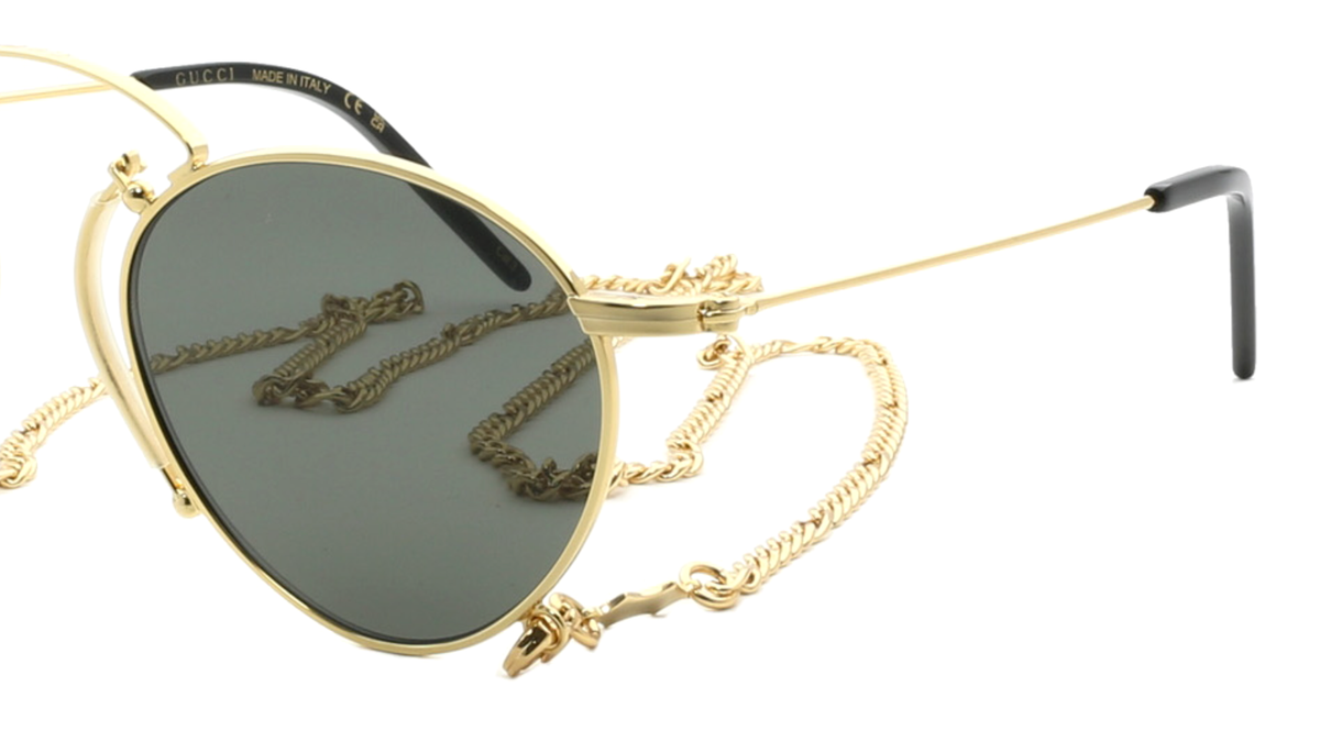 GUCCI Pince-Nez Sunglasses GG1034S 002 48-22 Gold Frames  display picture 1
