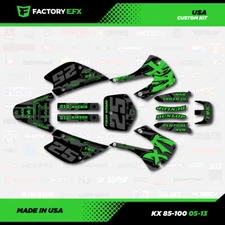 Kx85 Green USA Racing Design Graphic Kit fits 01-13 Kawasaki Green Kx100 Kx 85