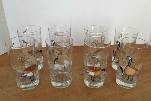 VTG Set of 8 Anchor Hocking Canadian Gooses Tumblers/Glasses 5-1/4'' ~ 10 ounces