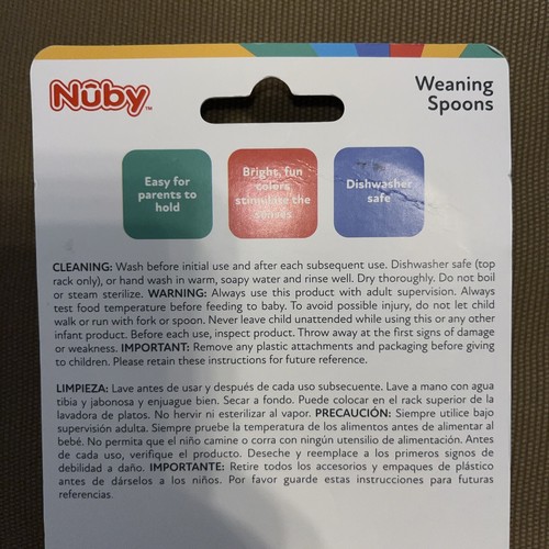 Nuby - 6 Pk Long Handle Wearing Spoons, Multi-color - Picture 5 of 6