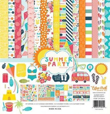 ECHO PARK ''SUMMER PARTY'' 12X12 PAPER BEACH POOL SURF SUMMER SCRAPJACK'S PLACE
