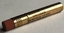 Vintage DIETZGEN 2mm Compass Lead Chisel Pointed 6pk Metal Tube Eraser USA