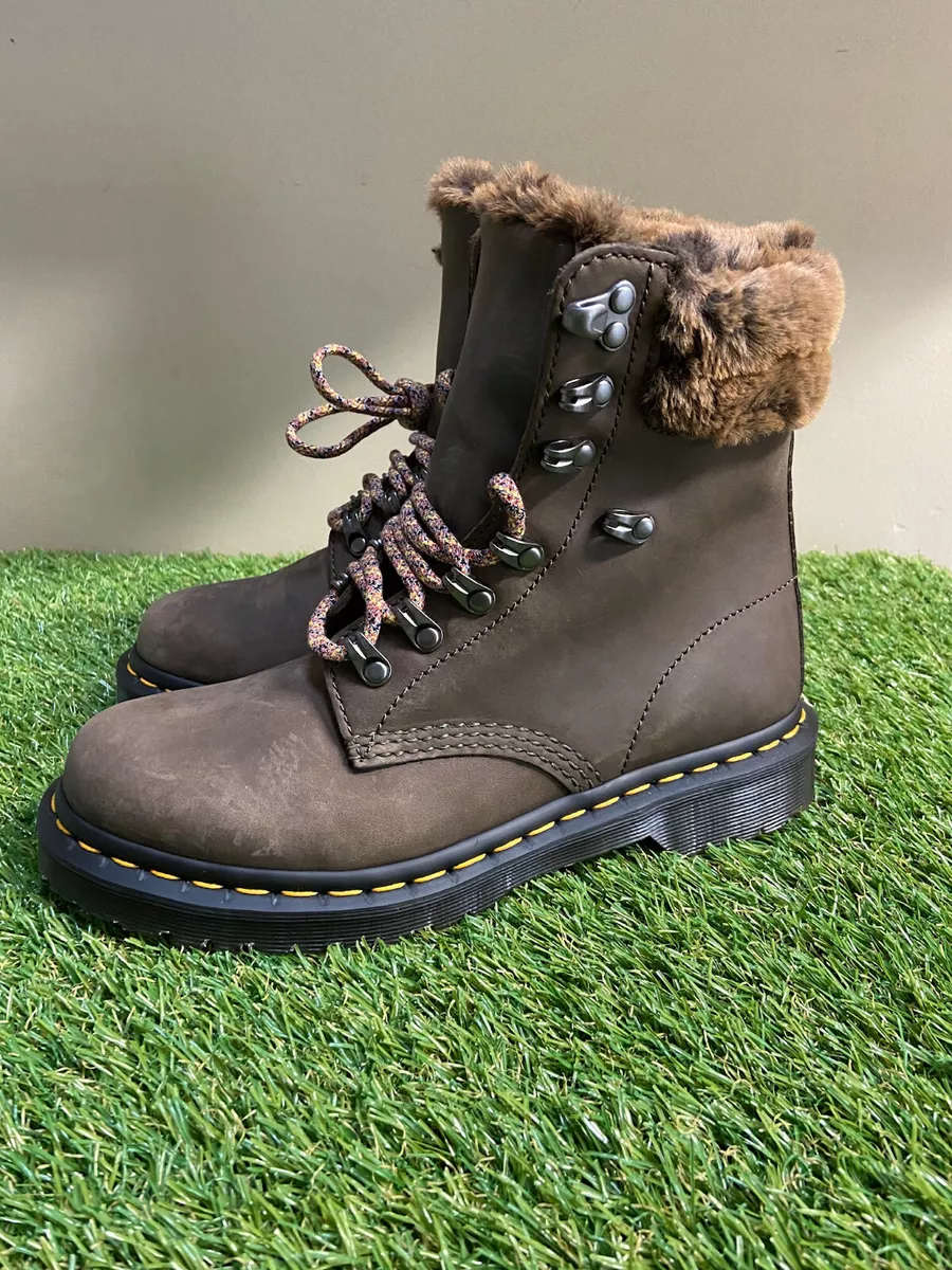 Dr Martens 1460 Serena Collar Faux Fur Lined Winter Boots Womens Size | eBay