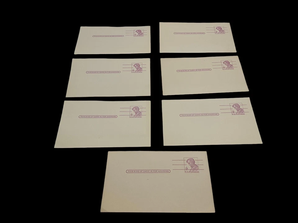 USPS Scott UX48a 4 cent Carmine Rose Abraham Lincoln Postal Card Lot of 7 - Image 2 of 4