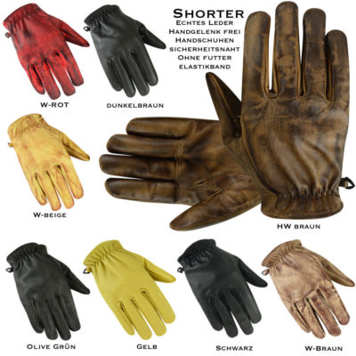 Vintage Sommer Handschuhe, Motorradhandschuhe, Vintage Retro Lackleder,S bis 3XL