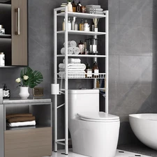 Over-The-Toilet Storage Rack, 4-Tier Bathroom Organizer Shelf over Toilet with A