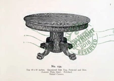 Watsontown Table Furniture 1908 CATALOG Tiger Oak wood Extension Tables Samples 