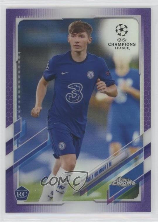 2020 Topps Chrome UCL Purple Refractor 105/250 Billy Gilmour #66 Rookie RC 11mg