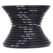 DSLR Camera Lens Filter Adapter Ring Aluminum Alloy 37-82mm 18pcs lightweight