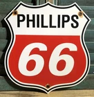 VINTAGE PHILLIPS 66 GASOLINE PORCELAIN GAS PUMP PLATE OIL SERVICE STATION SIGN