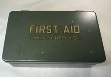 VINTAGE AMERICAN TELEPHONE AND  TELEGRAPH  BELL SYSTEM FIRST AID KIT W/CONTENTS