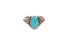 Vintage Sterling Silver 925 Turquoise Ring Size 5