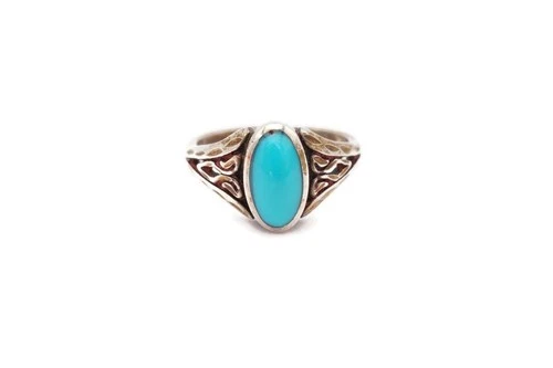 Vintage Sterling Silver 925 Turquoise Ring Size 5