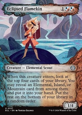 Eclipsed Flamekin x1 1x FOIL Showcase Lorwyn Eclipsed ECL NM MTG