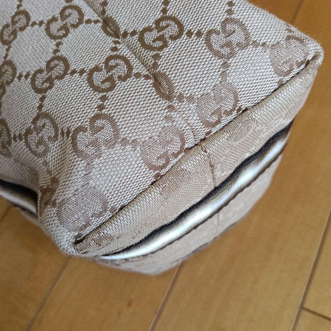 GUCCI Mini Tote Bag GG Canvas Vintage Leather Strap Women's Authentic thumbnail 8