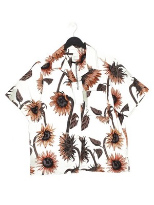 Paul Smith Damen Shirt UK 10 Gelb Leinen mit Baumwolle Basic Neu Mit Etikett