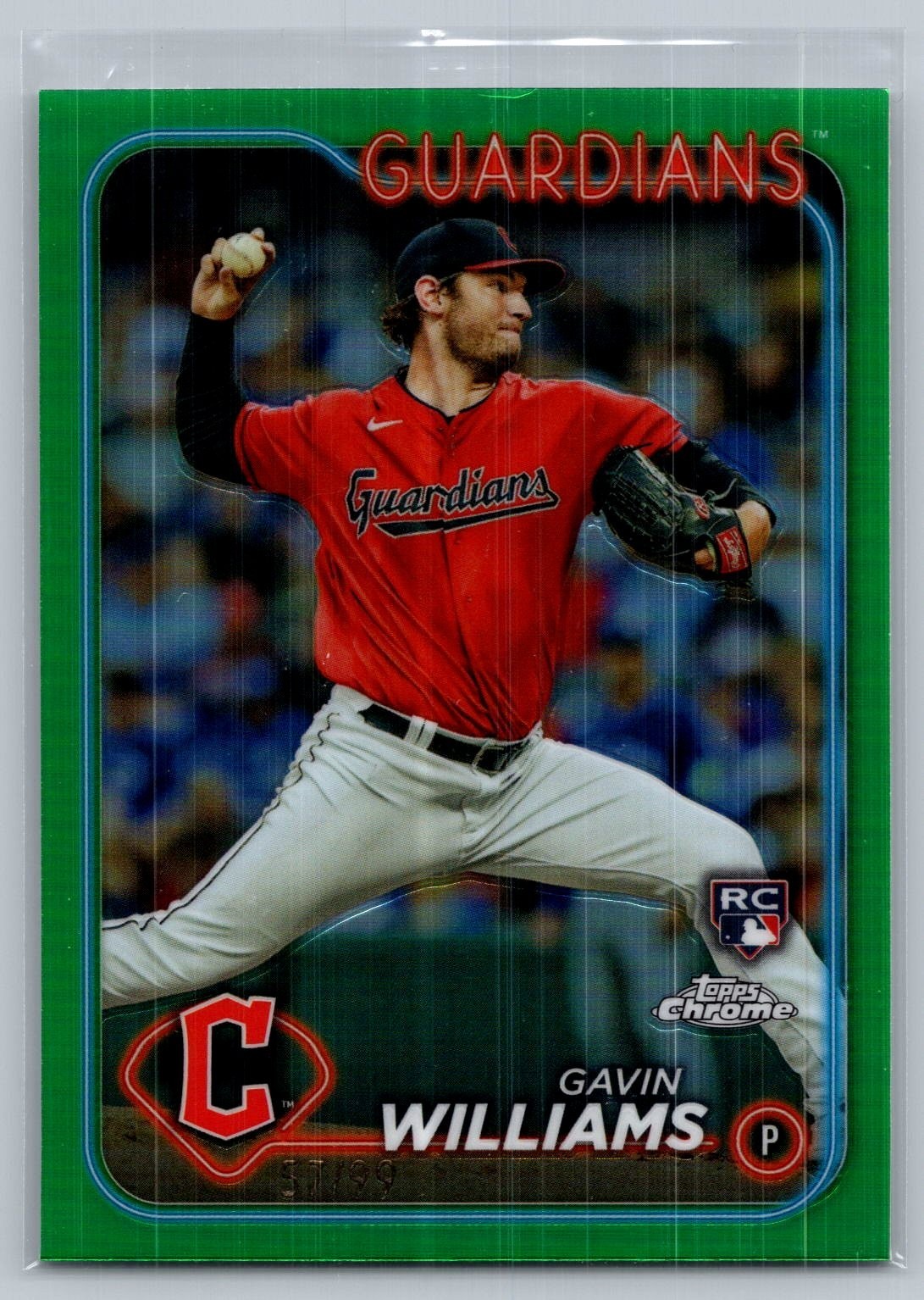 2024 Topps Chrome #15 Gavin Williams /99 Green Refractor (RC)