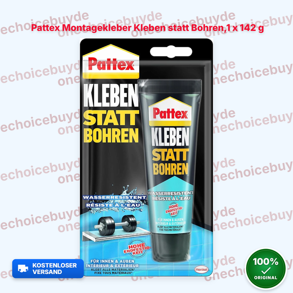Pattex Montagekleber Kleben Statt Bohren Wasserresistent Kraft-Kleber (1 X 142G)-image