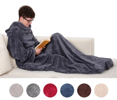 TV-Wohndecke mit Ärmel, Fuß- und Handytasche Ärmeldecke Kuscheldecke - Bild 1 von 2
