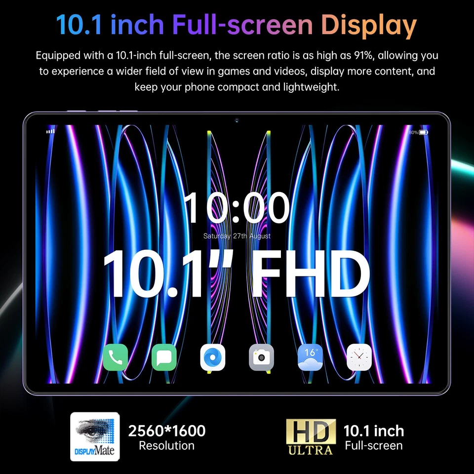 Tablet PC Pad 16 Pro 10.1'' 8+128GB 12+24MP Android 7800mAh IPS Doble Sim Regalos Foto 3 de 4