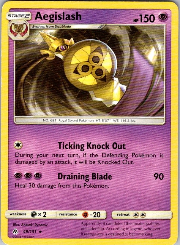Aegislash 49/131 Rare Forbidden Light Pokemon Lightly Played