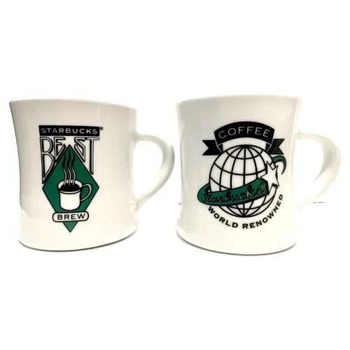 VTG Starbucks Best Brew Coffee Cup and World Renowned Coffee Cup 10oz (Lot of 2)