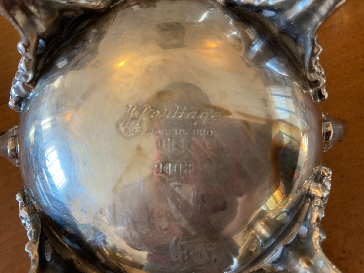 【Rogers Bros】Heritage ティーケトル スタンド / バナー Vintage 1847 Rogers Bros IS Remembrance Silver-plated Tea