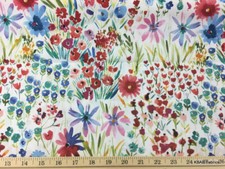 Chic Modern Watercolor Floral Flower Garden Cotton Fabric a2/40