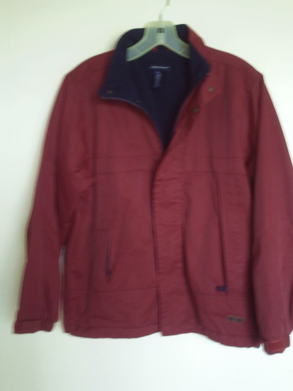 Boy's EDDIE BAUER Red  Black Nylon Polyester Zip Up Jacket-Size XL-EUC