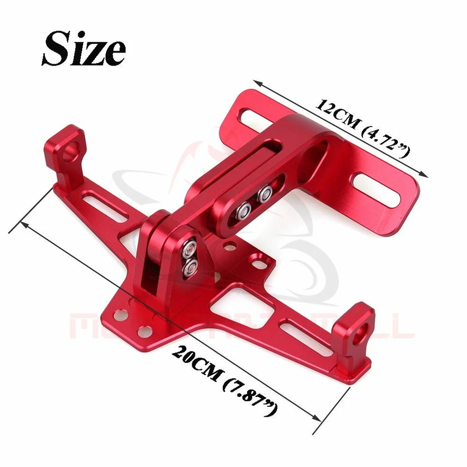 Ajustable CNC Motorcycle License Plate Holder LED Tail Light For Honda Suzuki - Image 4 of 4