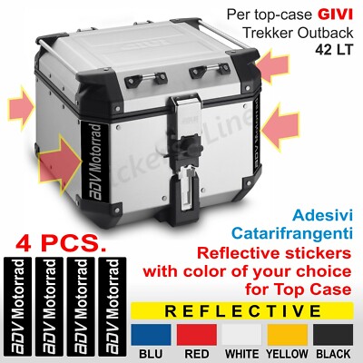 4 Adhesives Reflective Top - Case 42 Lt Givi Trekker Outback BMW Guzzi KTM