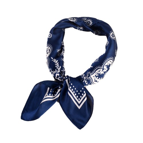 Lady Hair Scarf Neckerchief Scarves Cashew Flower Satin Square Silk Scarf Shawl - Picture 8 of 33