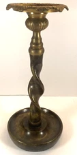 Maitland Smith Barley Twist Candle Holder Brass Bronze Taper Pillar