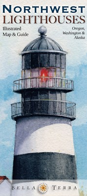 Northwest Lighthouses Illustrated Map & Guide (Oregon, Washington, Alaska)