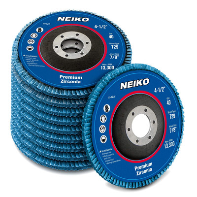 Neiko 11142A Premium Zirconia Flap Disc | 4.5'' X 7/8-Inch, 40 Grit, Bevel Type #