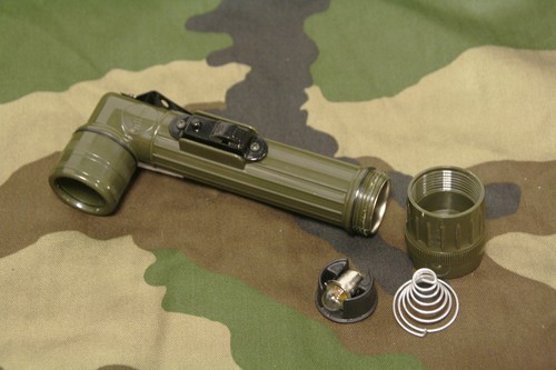 US Army Style AA mini Right Angle Military Torch Flashlight with filters - Green - Picture 5 of 5