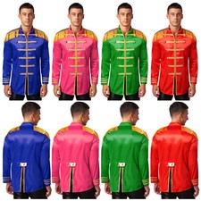 DE Herren Blazer Zirkusdirektor Kostüm Stehkragen Jacke Cosplay Mantel Outerwear