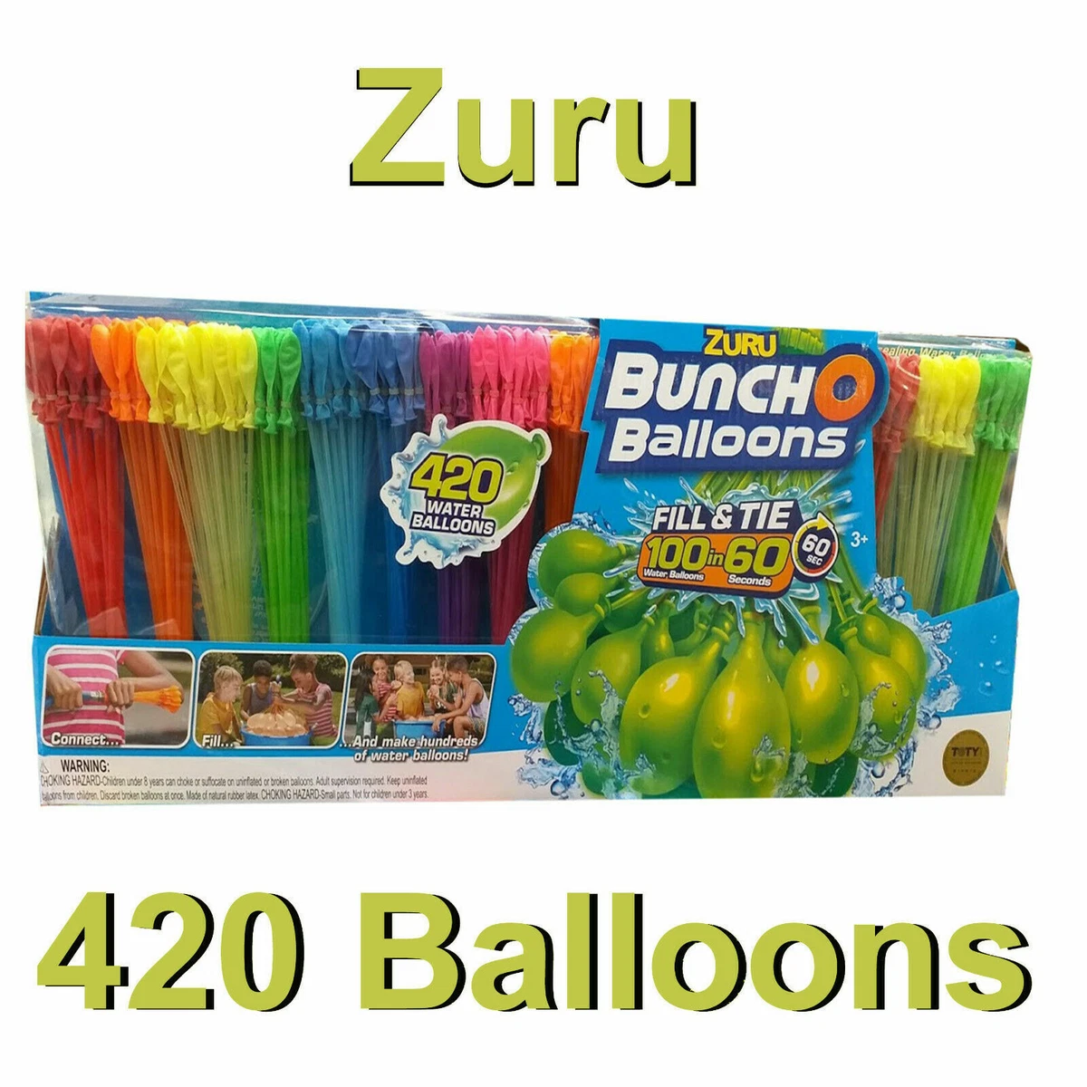 ZURU Bunch O Balloons Self Sealing 420 Water Balloon Summer Outdoor Water Fun
